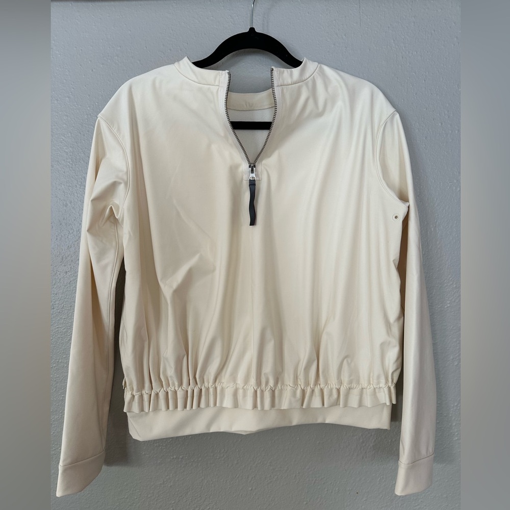 Lululemon Departure Pullover Running Top/Jacket Size SMALL White/Off-White Ghost